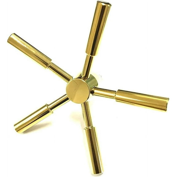 Heavy-Duty and Stylish Gold Round 5 Spoke 105mm Length Gold Safe Handle for Strong Box, Gun Safes and Vault Doors, Zinc Alloy
