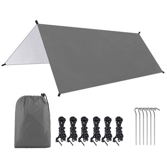 Heavy Duty for Camping Tent Tarp 300cm with Waterproof Fabric, Spikes and Rope for Stable Rain Fly Protection