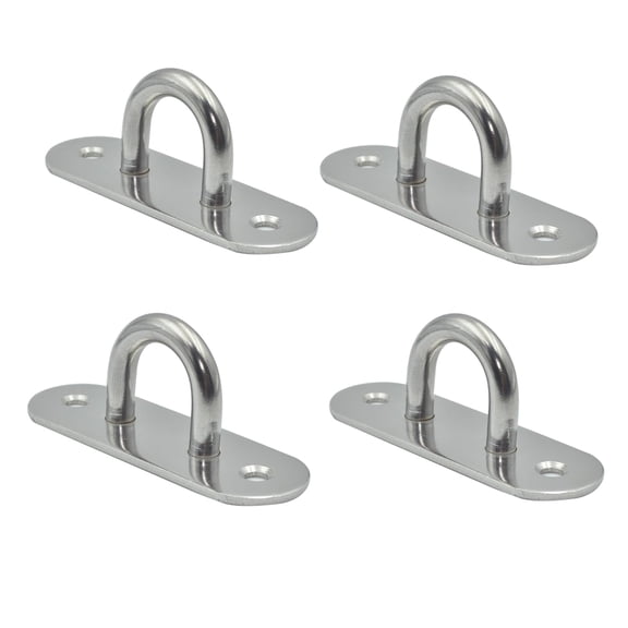 Heavy DutyStainless Steel Hammock Ceiling Hook Pad Eye Plates Corrosion Resistant (4 Pack Stainless)