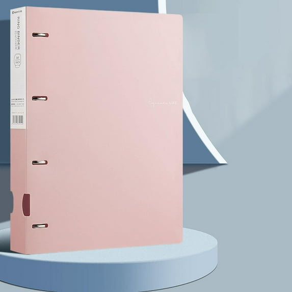 Heavy Dutys 4 Hole D Rings Binders Waterproof Splashes Resistant Document Holders A4 Size, Holds 240 Sheets, PP Cover, Lay-Flat Design,12.20"×10.16",1PC (Pink)
