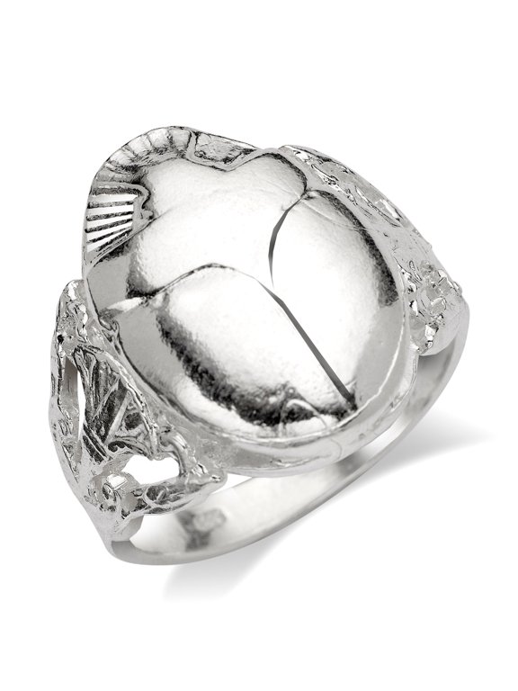 Heavy Egyptian Scarab .925 Sterling Silver Ring