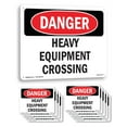 thumbnail image 1 of Heavy Equipment Crossing OSHA Danger Rigid Plastic Sign 24 Inch x 18 Inch - 10 Pack, 1 of 8