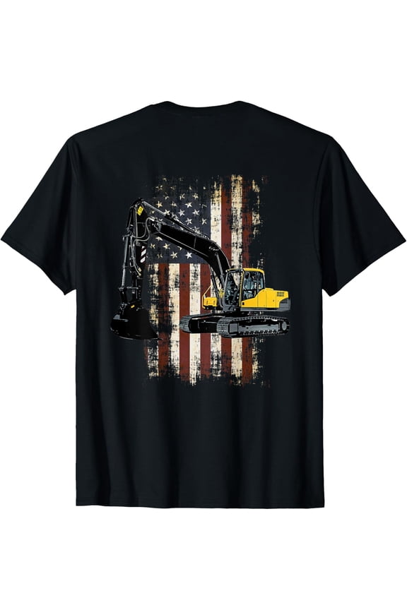 Heavy Equipment Operator Design On Back Of Clothing T-Shirt