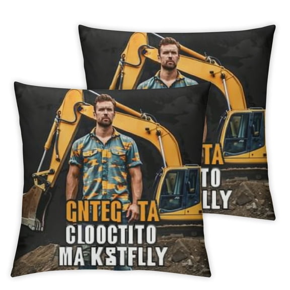 Heavy Equipment Operator Real Men Drive Excavator Throw Pillow