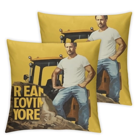 Heavy Equipment Operator Real Men Drive Excavator Throw Pillow