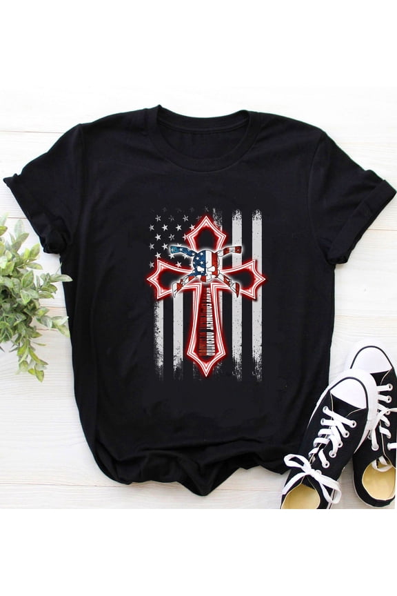 Heavy Equipment Operator Shirt | Heavy Equipment Operator T-shirt | Heavy Equipment Operator American Flag Cross Shirt