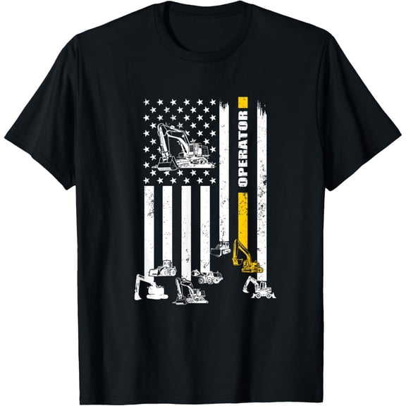 Heavy Equipment Operator USA Flag Operator Gift T-Shirt