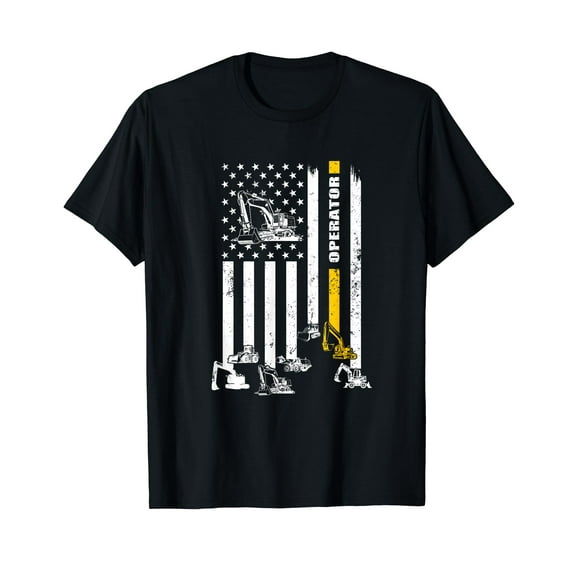 Heavy Equipment Operator USA Flag Operator Gift T-Shirt