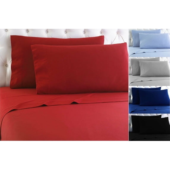 Heavy Flannel Sheet set - 100% Cotton - Fitted + Flat + Pillow Cases Deep Pocket