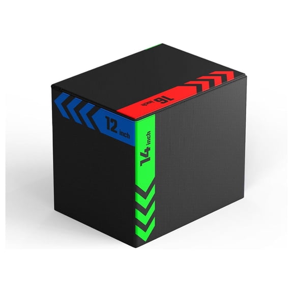 Heavy Foam Plyometric Box, Jumping Exercise Equipment Trainer with Anti-Slip Surface for Workout Training, Pro-Duty HIIT Exercise Foam Plyo Box, Home Gym