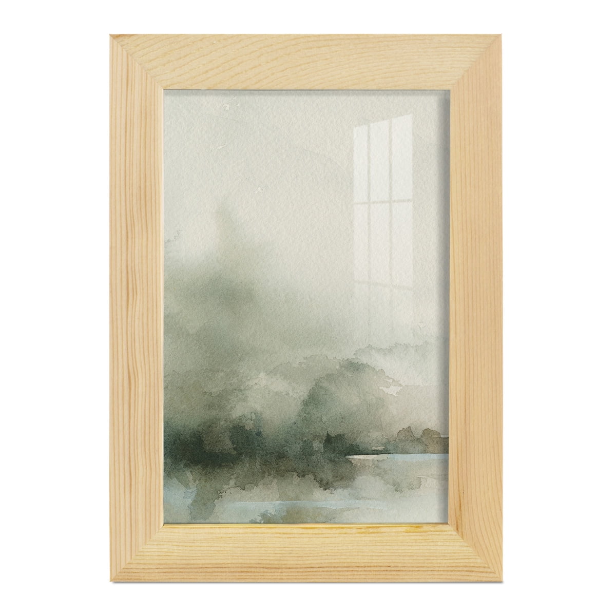 Heavy Fog I - Framed Print w/glass - Natural Wood