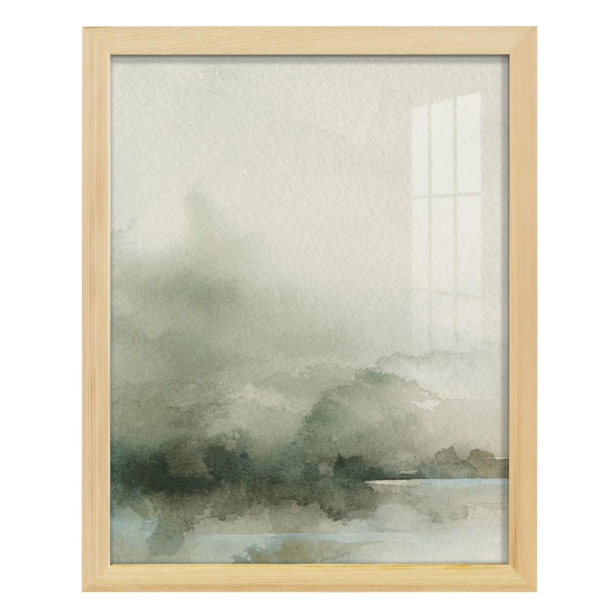Heavy Fog I - Framed Print w/glass - Natural Wood