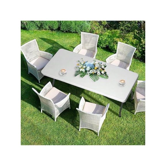 Heavy Folding Table For RV Camping, Portable Plastic Table With Handle, Commercial Grade Utility Table For Outdoor Picnic, Tailgating,