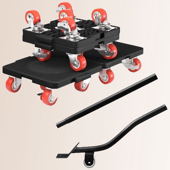Heavy Furniture Lifter Mover Dolly Set, 360 Rotation 5-Wheel Dollies with Extendable Crowbar, Heavy Stuff Moving Tool Set