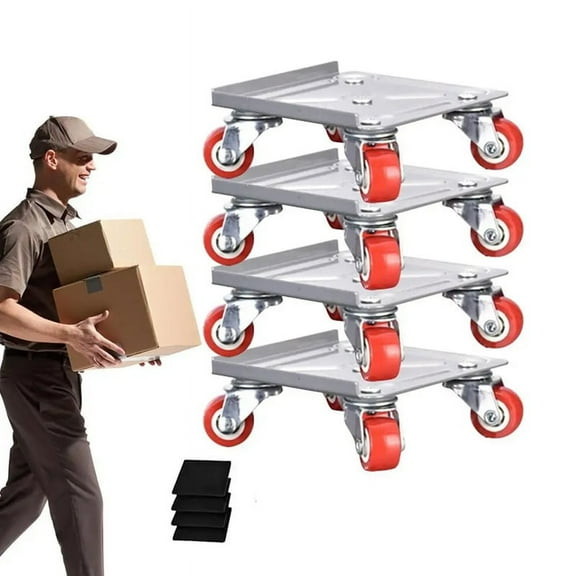 Heavy Furniture Mover 5-Wheel Furniture Dollies with Locking Wheels Load Lifter Moving Tool Set with Anti-Skid Pad Home