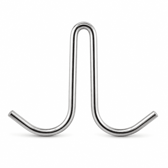 Heavy Gauge 4GA 6MM Stainless Steel Double Side Dual Prong Pot Rack Hook for Commercial Kitchens to Hold Pots, Pans, Utensils