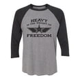 thumbnail image 1 of Heavy Is The Weight Of Freedom Unisex 3/4 Sleeve Baseball Raglan Tee, 1 of 2