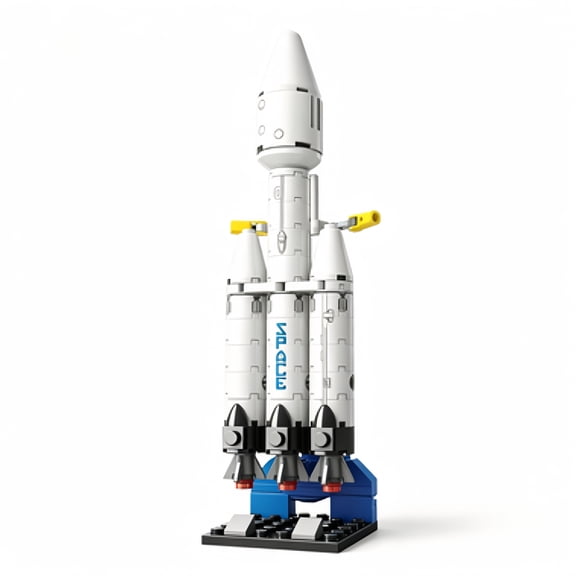 Heavy Lift Falcon Rocket Building Block Set 79 Pieces Space Launch Vehicle Model Interlocking Construction Bricks Kit