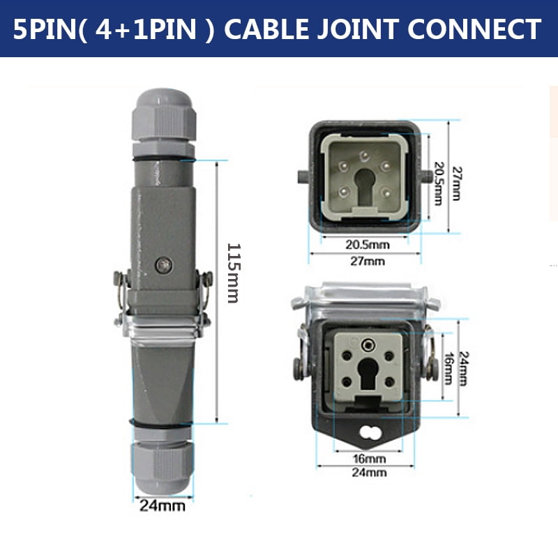 Connecteur Industriel Robuste HDC-HA 4/5/6/8 Broches – IP65 Étanche 250V 10/16A – Aviation & Usage Pro