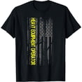 thumbnail image 1 of Heavy Machinery Equipment Operator Patriotic American Flag T-Shirt, 1 of 4