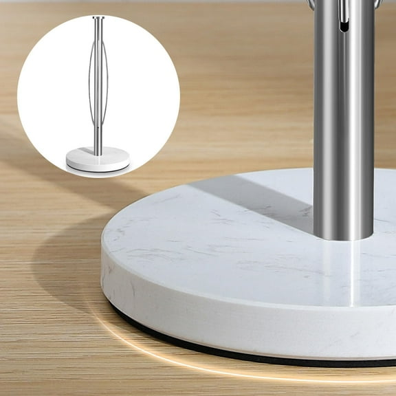 Heavy Marble Base Paper Towel Holder Countertop - Standing Paper Towel Roll Holder with Weighted Base, Papertowel Holder for Kitchen, White Marble