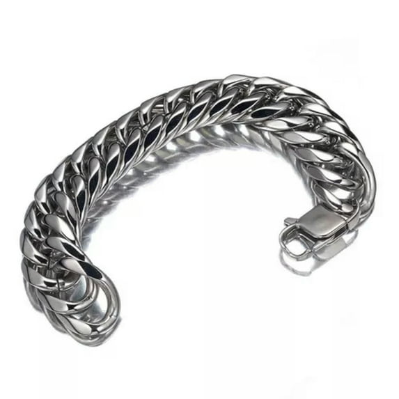 Heavy Men Bracelet Chain 316L Stainless Steel Curb Cuban Rombo link Bangle 7-11"