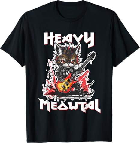 Heavy metal cat shirt online