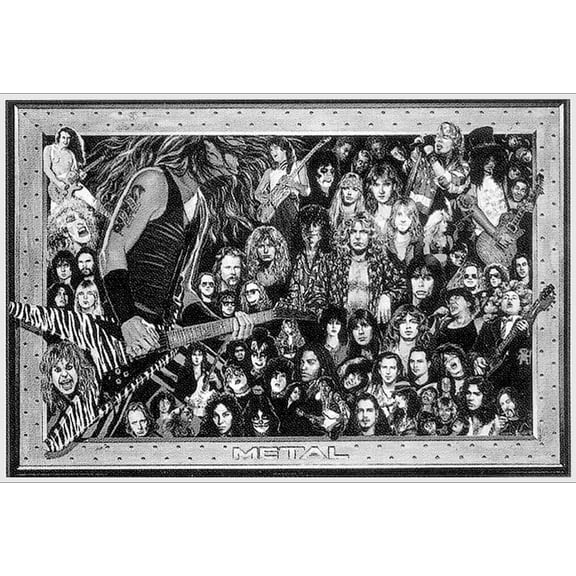 Heavy Metal Collage Poster 36.5" x 24.5" Laminated