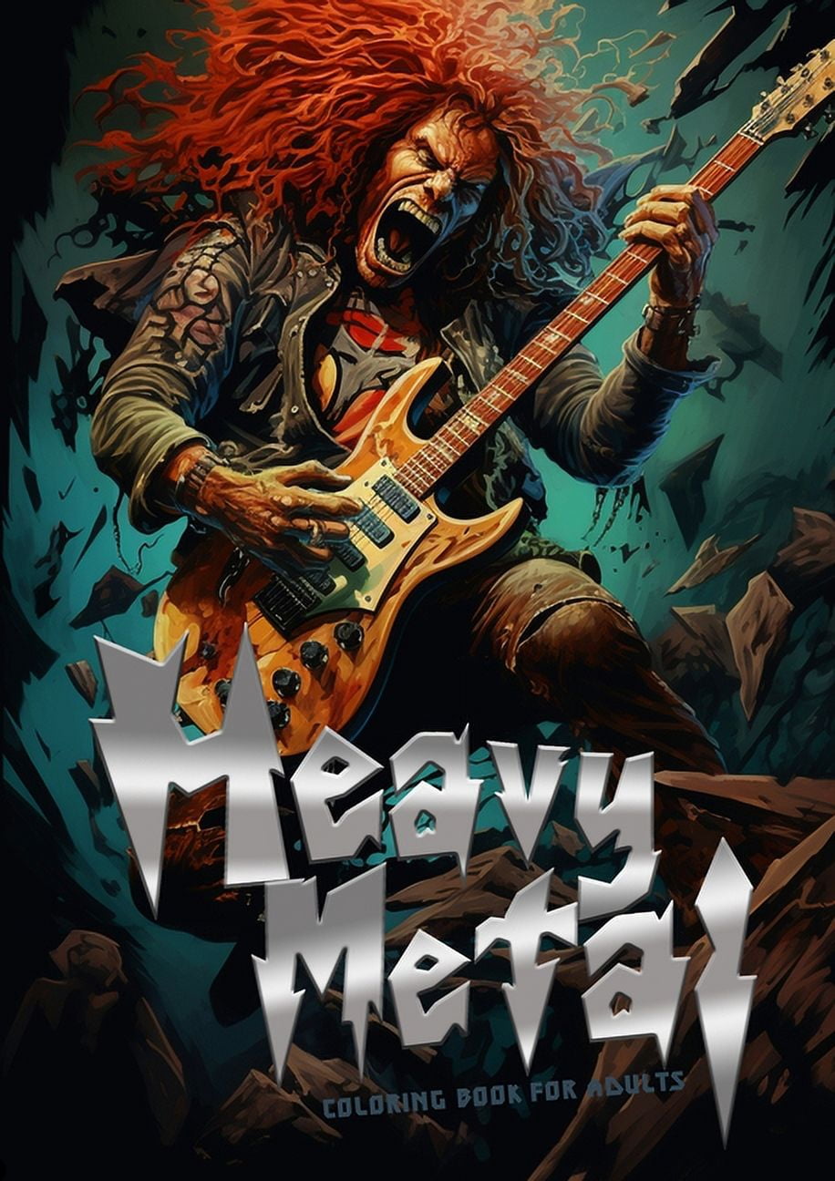 Heavy Metal Coloring Book for Adults: Headbanger Coloring Book Metal Music Coloring Book for Adults Heavy Metal coloring book grayscale A4 64P (Paperback)