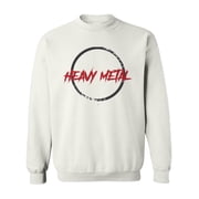 Heavy Metal Design Sweatshirt Men - Men Sweatshirt, White, Large
