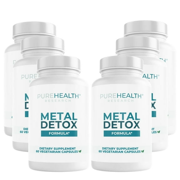 Heavy Metal Detox - Heavy Metal Cleanse Supplement to Flush Pollution From Your Body - Liver Cleanse Formula by PureHealth Research x6