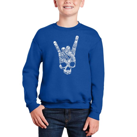 Heavy Metal Genres - Boy's Word Art Crewneck Sweatshirt