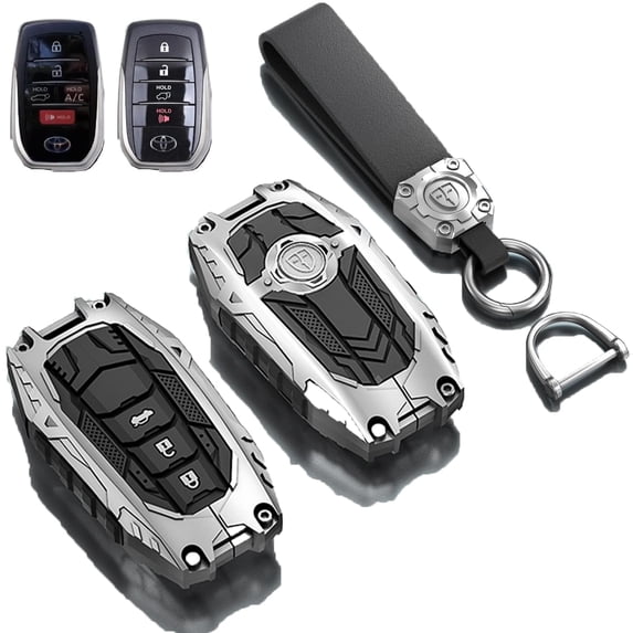 Heavy Metal Key Fob Cover Case - Full Protection Holder for 2019-2024 Toyota Venza, RAV4 Prime, Land Cruiser, Fortuner, Grand Highlander, Corolla Cross, Hilux