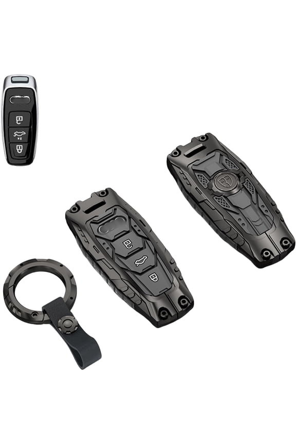 Heavy Metal Key Fob Cover Case Protector for Audi, Keychain, Accessories for 2020 2021 2022 Audi A3 A6 A7 A8 A8L E-Tron Q7 Q8 RS6 RS7 S3 S6 S7 SQ7 SQ8