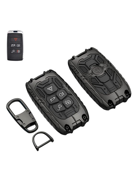 Heavy Metal Key Fob Cover Case Protector for Land Rover, Keychain, Accessories for 2018-2025 Land Rover Range Rover Evoque Sport Velar Defender Discovery Sport Jaguar