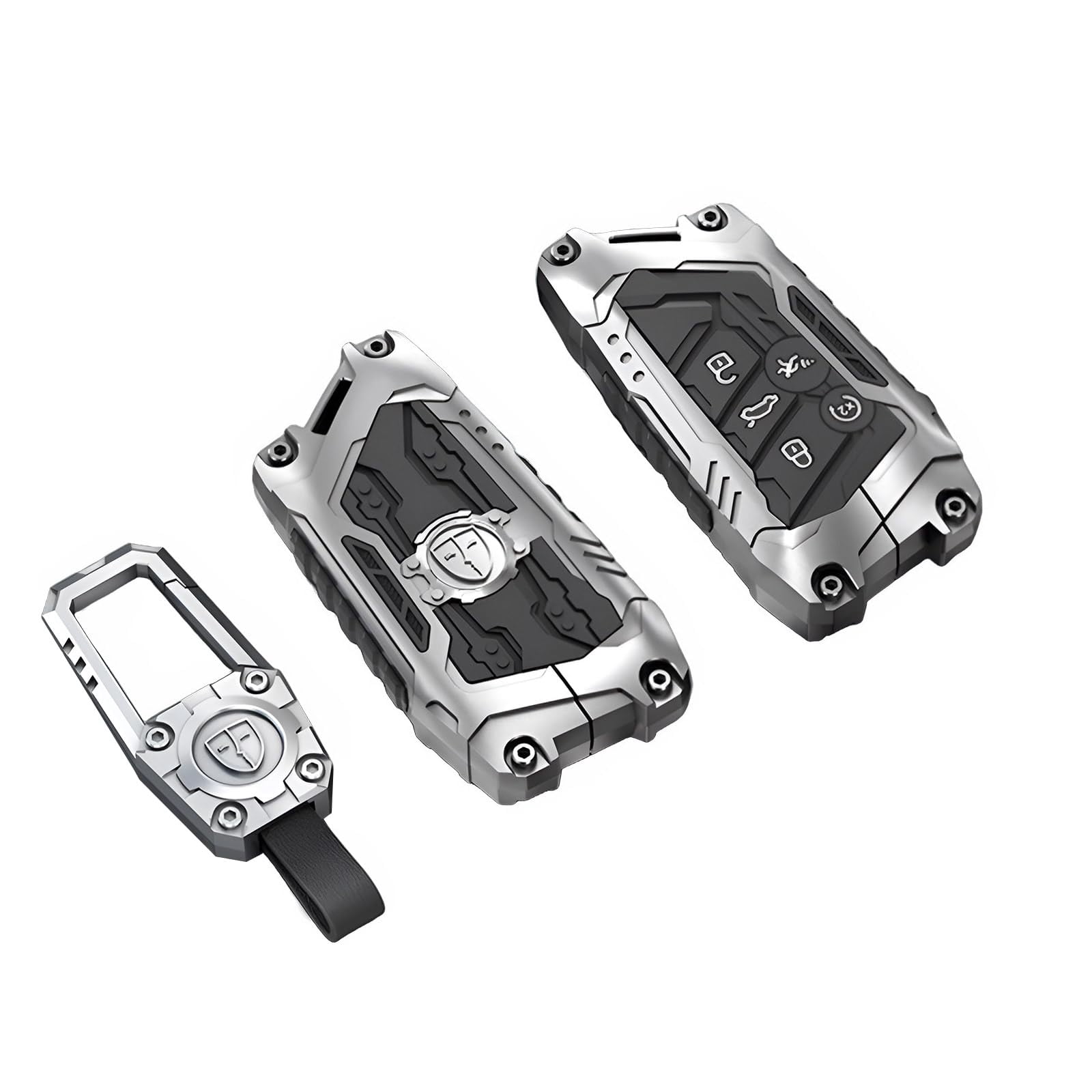 Heavy Metal Key Fob Cover Case Protector for Volkswagen, Keychain, Accessories for VW ID3 ID4 MK8 Golf GTI Skoda Octavia Remote Holder Skin Protector Jacket Keyless Entry Sleeve Accessories