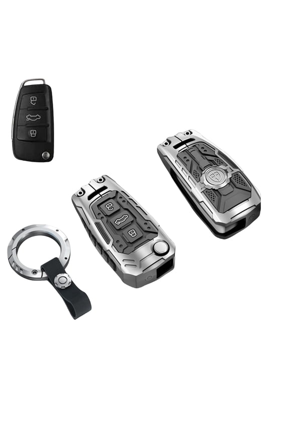 Heavy Metal Key Fob Cover Case Protector for Audi, Keychain, Accessories for Audi A1 A3 A4 A5 A6 Q3 Q5 Q7 TT S3 R8