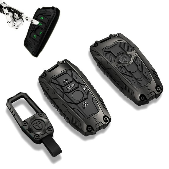 Heavy Metal Key Fob Cover Protector, Compatible with BMW 1 3 4 5 6 7 Series X3 X4 M5 M6 GT3 GT5 Keychain Accessories