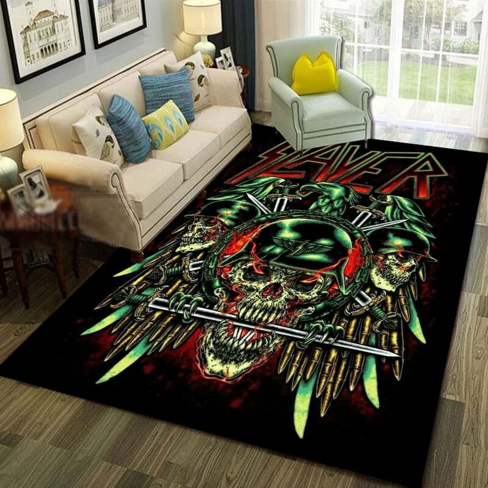 Heavy Metal Music Band Pattern Rug Carpet for Living Room Bathroom Mat