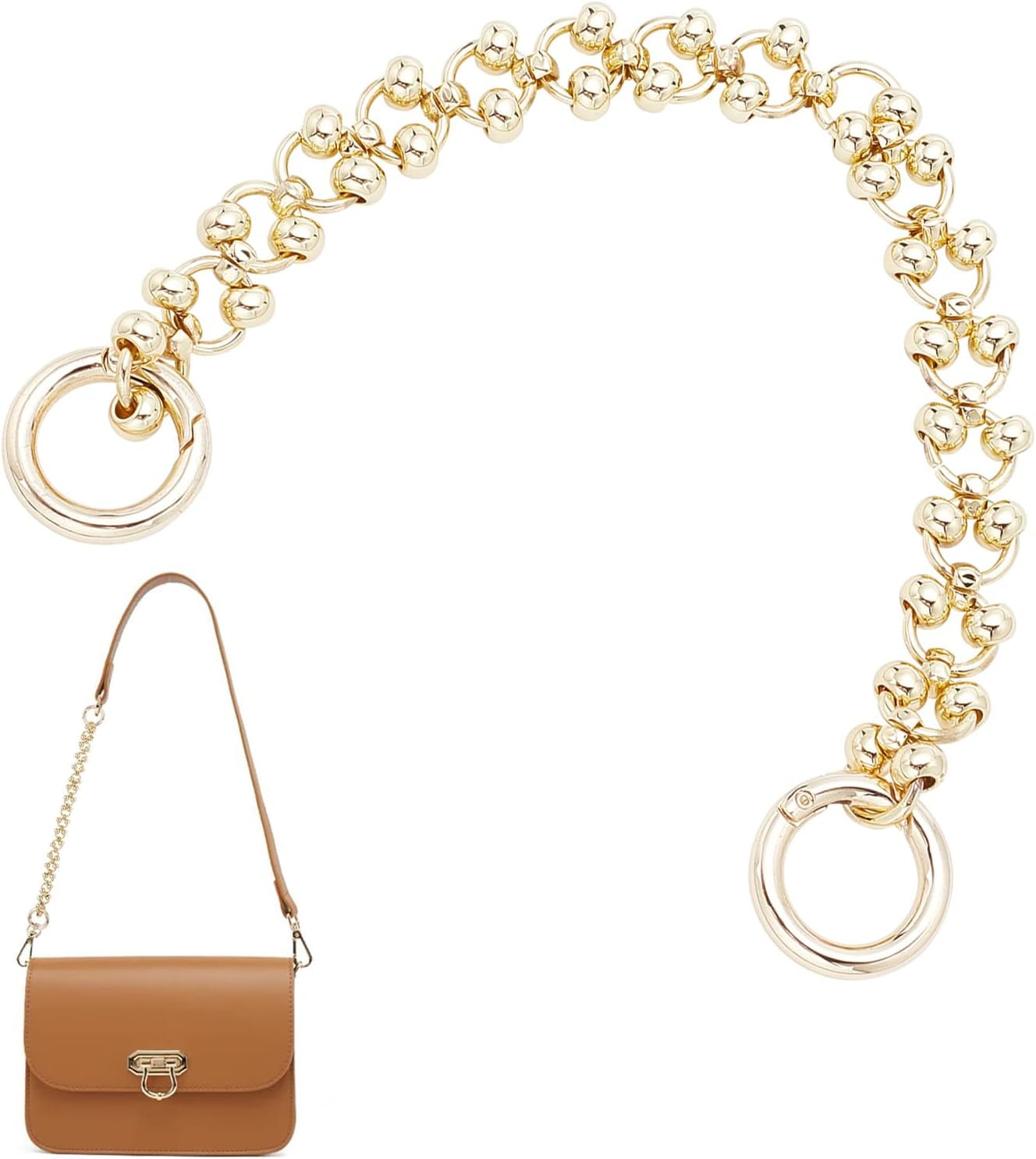 Heavy Metal Purse Chain 11.3 Inch Short Handbag Handle Chain Clutches ...
