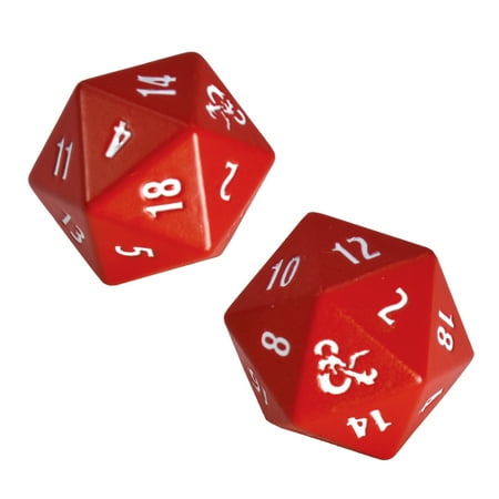 HEAVY METAL® Red and White D20 Dice Set (2ct) for Dungeons Dragons
