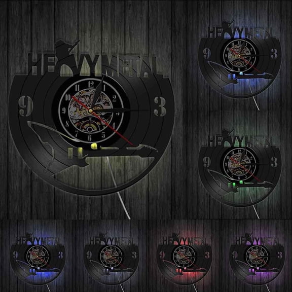 Heavy Metal Rock N Roll Modern Vinyl Record Wall Clock Music Band 3D Handmade Wall Watch Music Lover Gift With LED