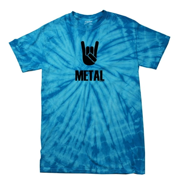 Heavy Metal Short Sleeve T-shirt Rock On Metal Music Alternative Bullhorn Horns Hairbands 80's 90's-Bluetiedye-Medium