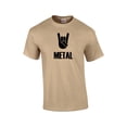 thumbnail image 1 of Heavy Metal Short Sleeve T-shirt Rock On Metal Music Alternative Bullhorn Horns Hairbands 80's 90's-Tan-Medium, 1 of 6