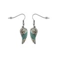 thumbnail image 1 of Heavy Metal Women's Mini Seafoam Painted Winged French Wire Earrings - Silver, 1 of 1