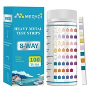 Heavy Metals Water Test Strips 8 Tests - 100ct Home Water Testing Kit for Iron, Mercury, Copper, Lead, Chromium, Magnesium, Cadmium, Calcium-Well Home Tap Testing Kit