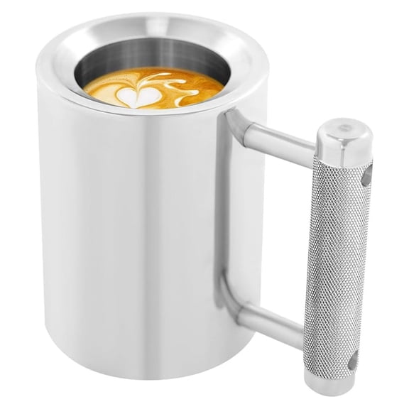 Heavy Mug 18LB, 10.6oz, 304 Stainless Steel Dumbbell Fitness Sports Heavy Cup, Gym Weighted Mug for Coffee Water Beer, Fitness Water Cup for Home Workout & Strength Training