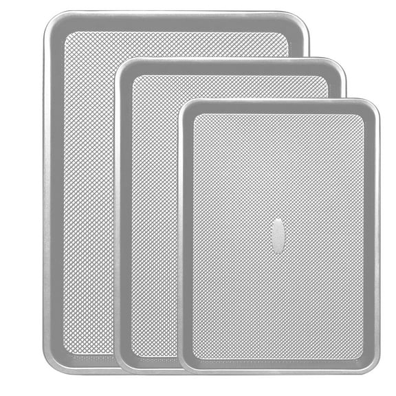 Bakdcore Baking Sheet Set of 3, Cookie Sheet Baking Sheet Pan, 18/15/13 Inch, Non Stick Heavy Duty Thick 0.8 Mm Baking Sheet, Stackable Design for Roasting, Baking & Toasting