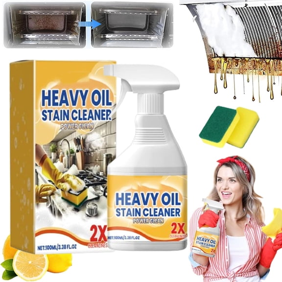 Heavy Oil Cleaner Stain, 2026 New Kitchen Foam Cleaner Spray, All Purpose Kitchen Heavy Oil Cleaning Agent, Fast Foaming and Stain Removing for Countertops, Ovens, and Appliances (1pc)