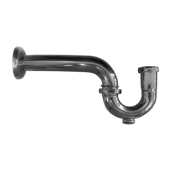 Heavy P Trap Chrome Brass Cleanout 1 1/4" OD Inlet/Outlet | Renovator's Supply
